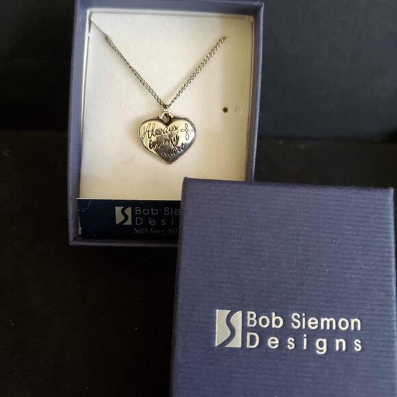 Bob Siemon Sterling Silver‎ Heart Necklace NWOT - Picture 6 of 6